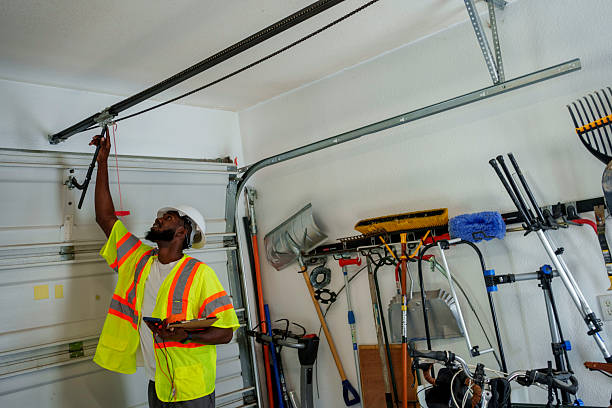Professional Garage Door Spring Repair technician working in Erie, IL